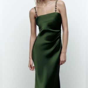 Zara Satin Midi Dress